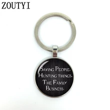 Nuevo/Gran venta, suministros de caza, llavero con diseño de Sam de Decana familiar, llavero de vidrio convexo.(China)
