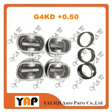 

+0.50 G4KD Engine Piston,Piston Ring Set for FitHYUNDAI KIA YF K4 K5 IX35 NFC NF G4KD 2.0 L4 16V Piston diameter: 86cm 2009-2015