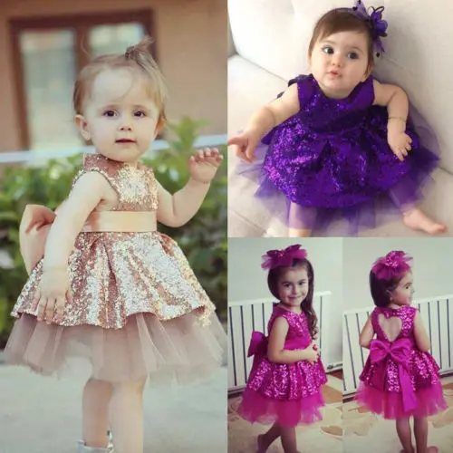 

Sequins Kids Baby Girls Dress Bowknot Gown Formal Party Dresses Children Enfant Girl Casual Sleeveless Sundress