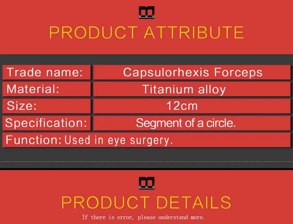 Segmento de um Liga de Titânio Capsulorhexis Fórceps Instrumentos Oftálmicos Círculo 12cm Ferramentas Cirúrgicas 9 Beleza e saúde