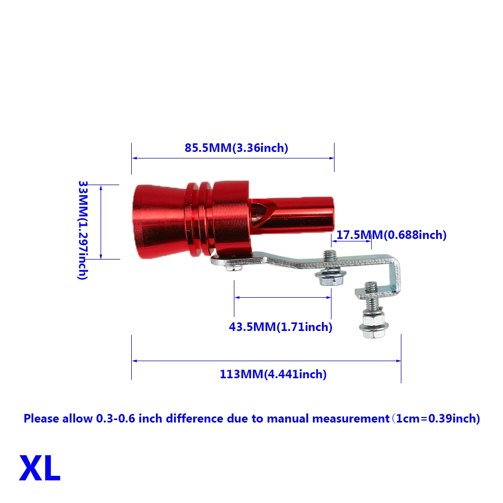 Абсолютно универсальный симулятор выхлопа Whistler поддельные турбо свистки трубы звук глушитель сдувание автомобиля Стайлинг Tunning Красный S/M/L/XL - Цвет: Red-XL