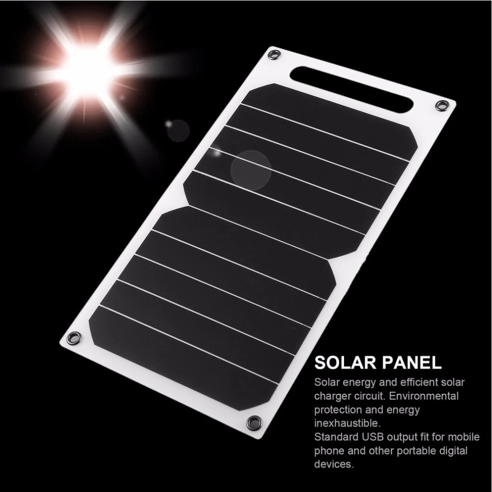 

10W 5V Portable Solar Power Panel Charger Outdoor Travel Solar Charger For Cell Phone Tablet Pad Hiking Camping Mountaineering