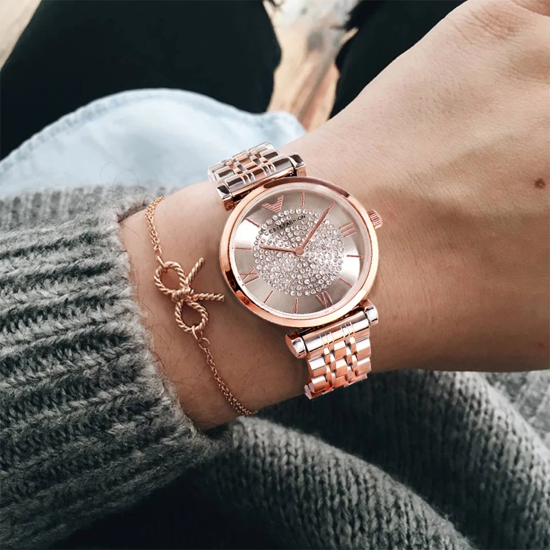 GEDI модные повседневные часы для женщин топ Роскошные женские наручные Rosegold