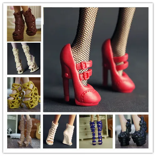 

New 1/6 Fashion Doll Shoes High Heel Sandals sneaker shoes For Monster High Doll 1/6 doll accessories