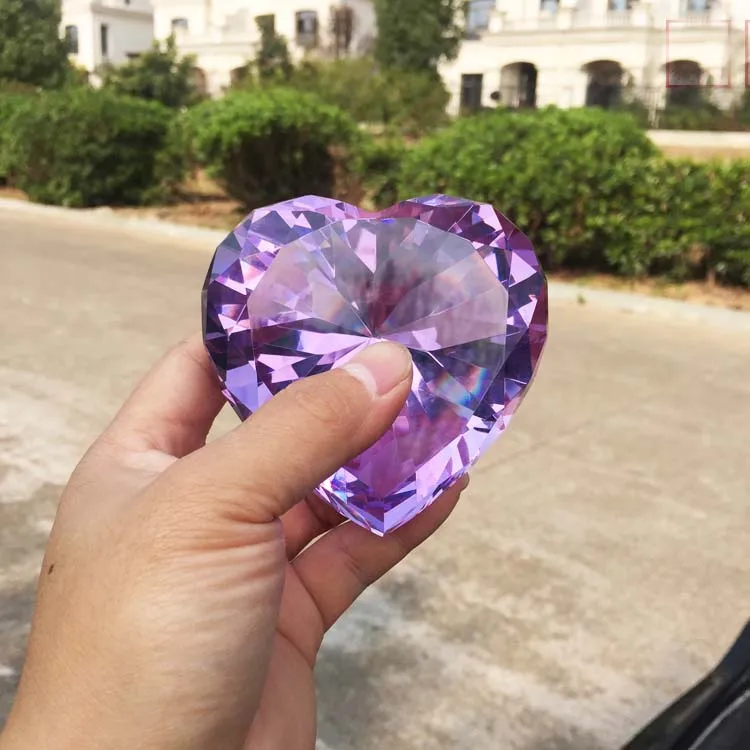 

TOP best Birthday festival Business gift present # Propitious Good Lucky 3D love heart-shaped Amethyst purple Crystal statue