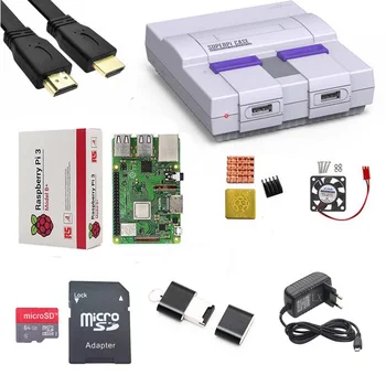 

Retroflag SUPERPi CASE-U NESPi Case + Raspberry Pi 3 Model B/B + Kits + 5 V 3A Power + Heatsink + fan + HDMI + 64GB sd-kaart