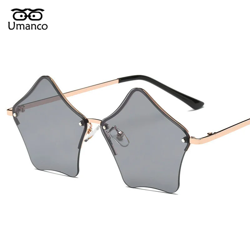 

Umanco Cute Five Star Shape Sunglasses Women Men Vintage Fashion Metal Sun Glasses Male Female Unique Personality Shades Eyewear