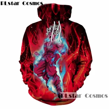 

PLstar Cosmos Newest Dragon Ball Z Print Thin Hooded Hoodies Burning Goku 3D print tops Sweatshirt Casual Men/Women Streetwear