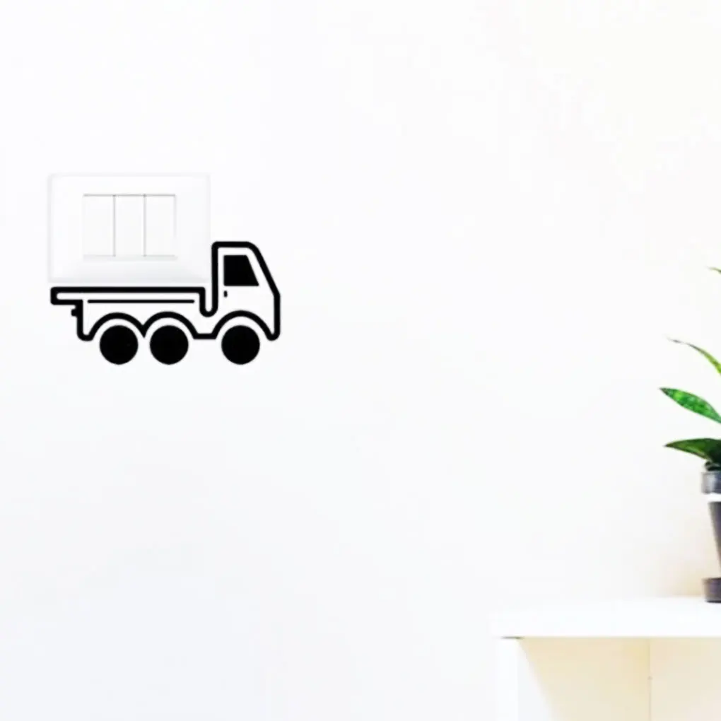 

Small Car PVC Switch Stickers Home Decors Removable Bathroom Decals Wallpaper