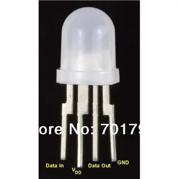 

PL9823-F8;8mm round hat RGB LED with P9823 chipset inside;full color;frosted