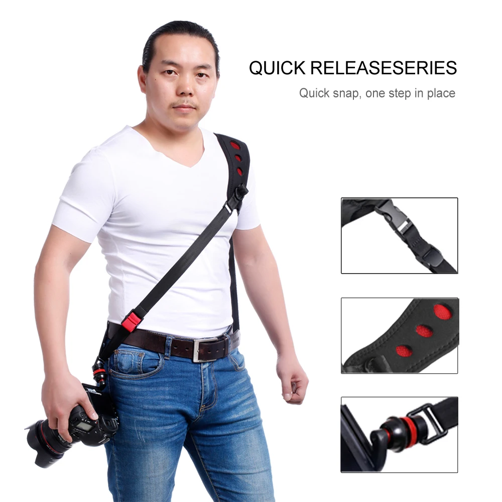 LYNCA Camera Shoulder Strap Black Rapid Neck Quick Release DSLR