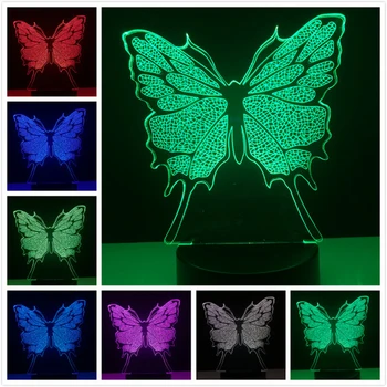 

Creative 3D illusion LED Night Lamp Lovely Butterfly 3D Night Light Colorful Acrylic home decor Lamp Christmas Gift for kids