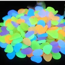 1 упаковка 100 шт. светящиеся камни Светящиеся в темноте садовый орнамент дорожный открытый Аквариум Украшение галечные камни аквариум смешанные цвета