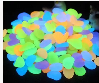 

1pack 100pcs Luminous Stones Glow in Dark Garden Ornament Road Outdoor Fish Tank Decoration Pebble Rocks Aquarium Mix Color