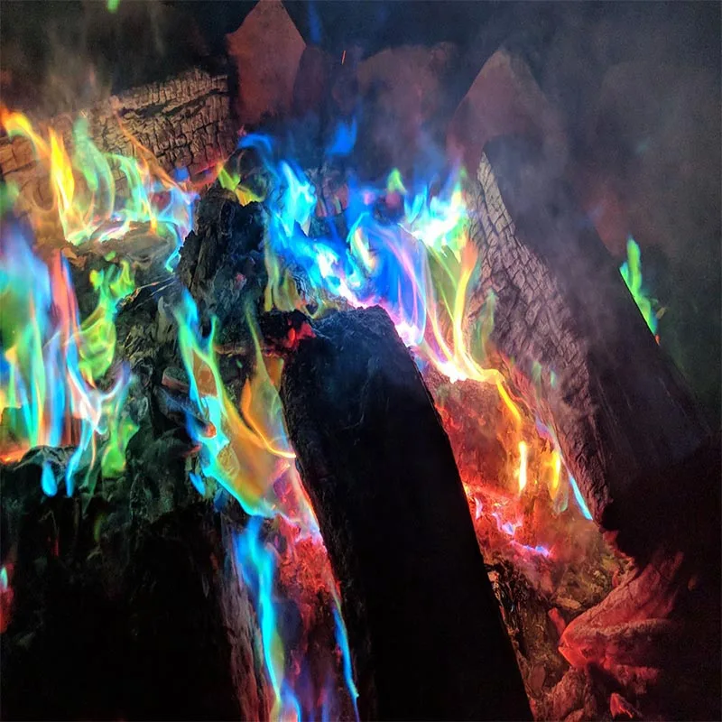 Магический огонь мистические фокусы Красочные Пламя порошок костер Саше Волшебники пиротехника классическая игрушка кемпинг выживания Инструменты