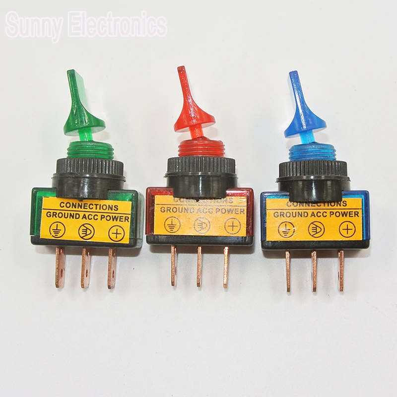 5 Pz 12 V 20A Illuminato Flick Toggle Spst On/Off Auto Van Barca Dash Luce Automotive Toggle Interruttore