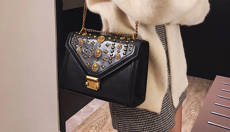 luxury women bag female shoulder bag Ladies messenger bags with rivet_19