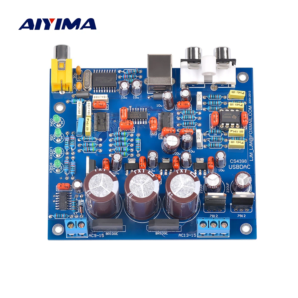 Аудио декодер AIYIMA плата CS4398 DAC коаксиальный 24 192K для DIY усилителей домашнего