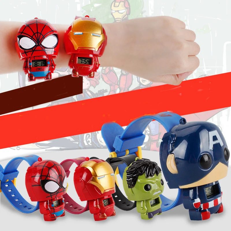 Electronic-Toys-Watch-Avengers-Iron-Man-Green-Giant-Spiderman-Captain-America-doll-deformation-toy-kids-toys (2)