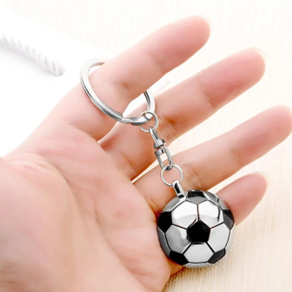 football keychains metal half ball soccer key chains souvenir keyring