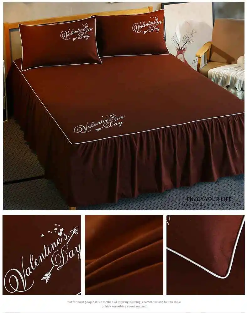 Домашний текстиль 1/3 шт. сплошной цвет покрывало простыня романтический постельные принадлежности полиэстер/хлопок постельное белье покрывало для 150X200/180X200