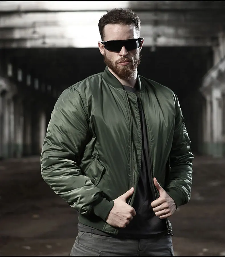 MA1 Men Winter Warm Military Airborne Flight Tactical Bomber Jacket Army  Air Force Fly Pilot Jacket Aviator Motorcycle Down Coat