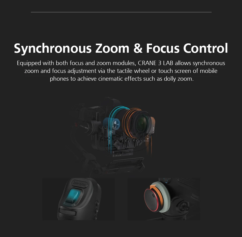 11ZHIYUN Official Crane 3 LAB 3-Axis Wireless FHD Image Transmission Camera Stabilizer ViaTouch Control Handheld Gimbal foar DSLR Stipe 650g-4500g Material Aluminium