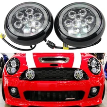 2 pçs 12v led drl luzes de corrida diurna com anel de halo nevoeiro condução da lâmpada para mini cooper 2nd gen r55 r56 r57 r58 r60 r61