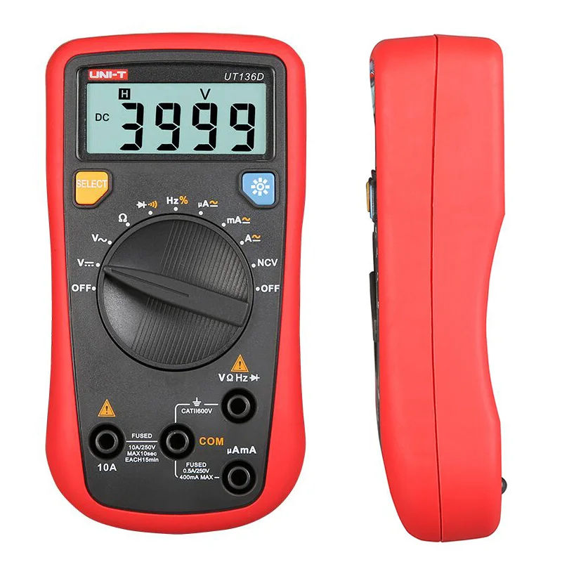 

UNI-T UT136D multimetro NCV Test Auto Range Handheld Continuity Buzzer Data Hold Auto Power multimeter