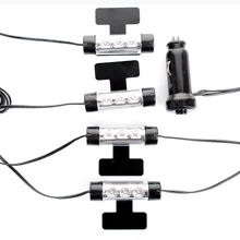 SEKINEW 4 шт. 3 светодиодный 12 в интерьер автомобиля декоративный неоновый под тире пол Светодиодный ленточный светильник лампа синие интерьерные аксессуары украшения