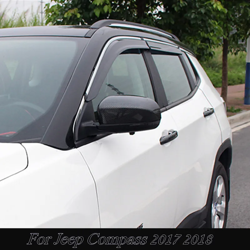 Carbon Fiber Door Side Mirror Cover for Jeep Compass 2017 ABS Modified