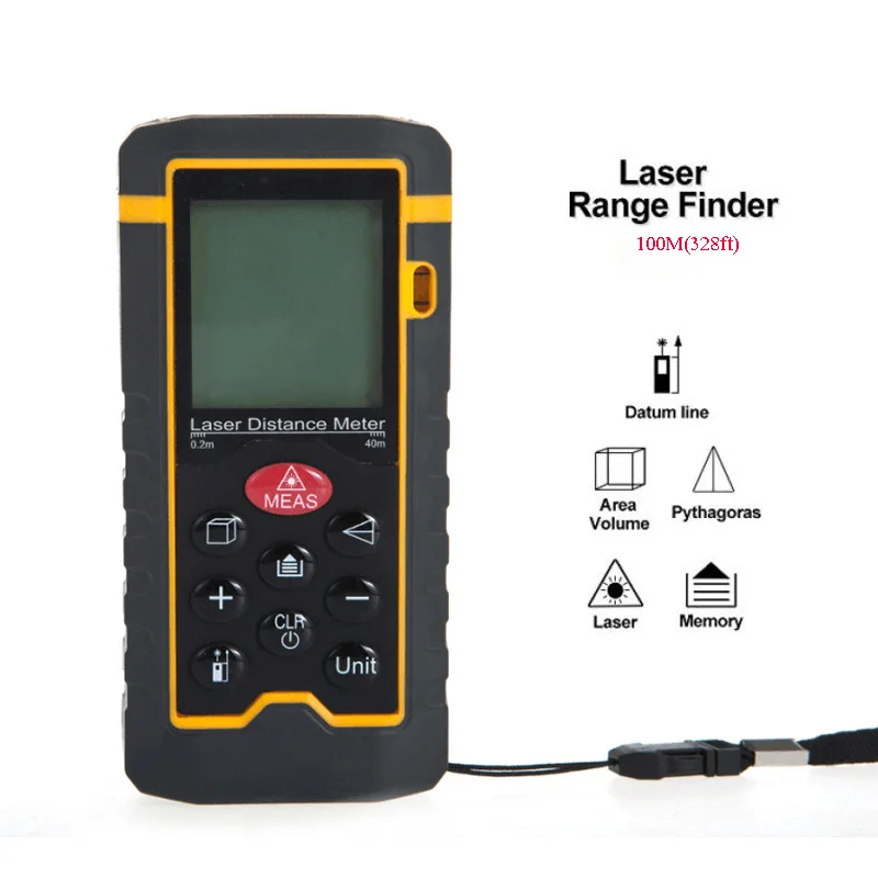 

100m 328ft Digital Laser Rangefinder Distance Meter Measuring Tool Tape Measure Area/Volume Range Finder With Painter Function