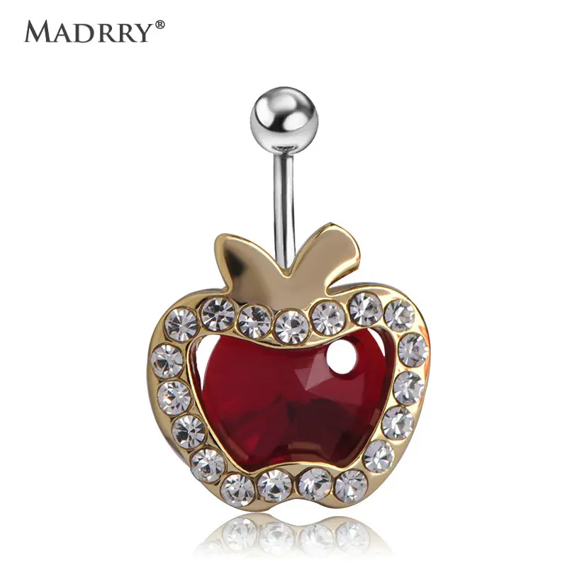 Украшения для пирсинга пупка Madrry с подсветкой красного цвета|navel belly button|navel button
