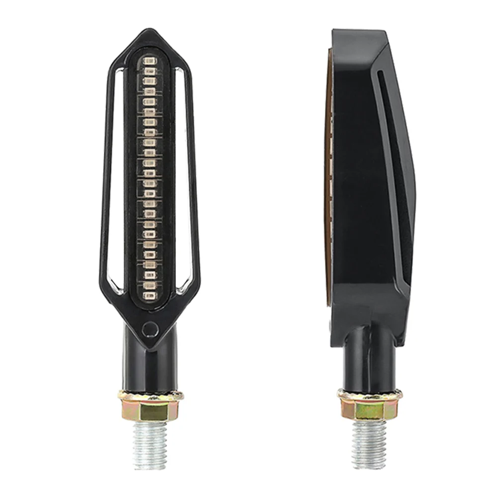 

4PCS Motorcycle Turn Signals 4E Mark LED Flowing Water Flashing Lights Stop Signals Tail Flasher/Running Blinker DRL