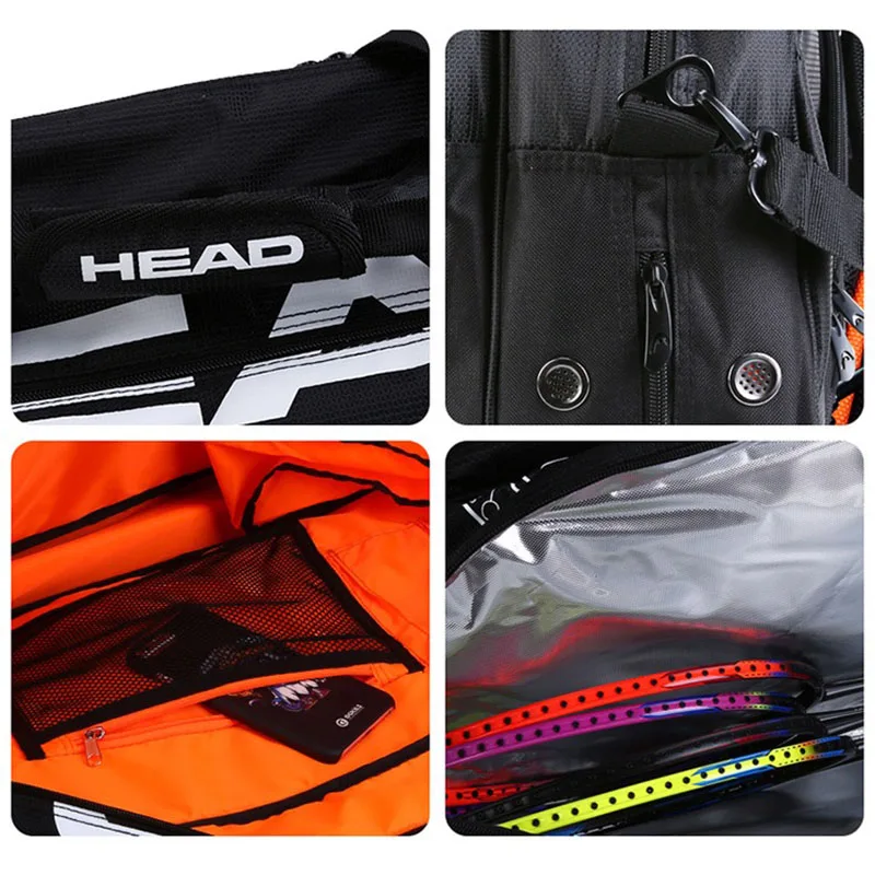 Модная брендовая Черная Мужская теннисная сумка с CCT изоляцией, оригинальная сумка для теннисных ракеток Max для 9 ракетов, Сумка для обуви