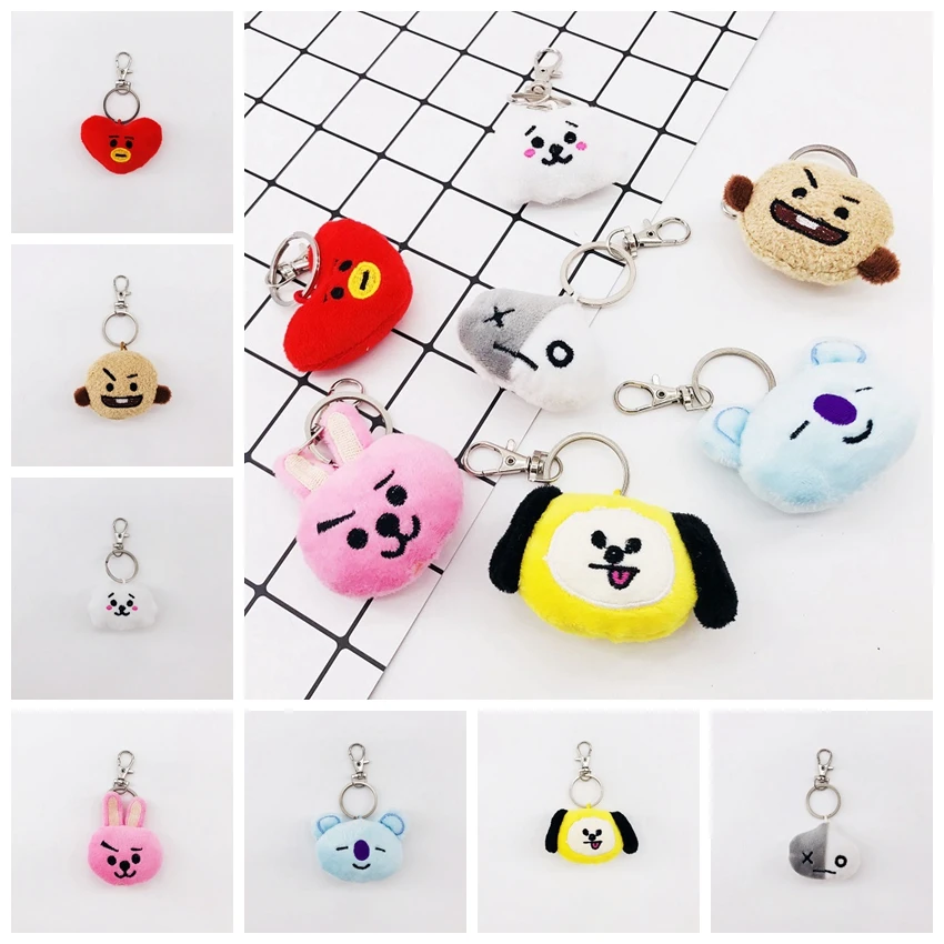 

BTS Stuffed Doll Toys keychain Key Ring CHIMMY COOKY TATA Bangtan Boys Plush Keychain plush keychain totoro