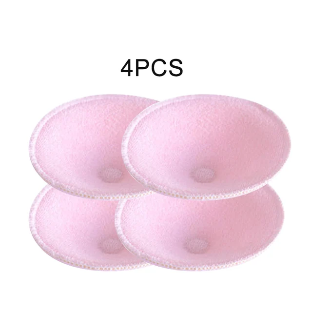 4Pcs Breast Absorbent Pads Feeding Nursing Reusable Soft Cotton Mum Spill Prevention Pads Bra Washable With Breast Milk Bag