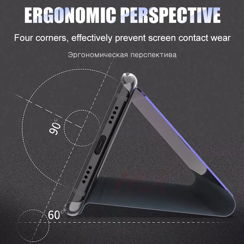 Luxury Flip Standing Case For Xiaomi mi 9 A2 8 Lite A1 6X 5X Mirror Leather Case For Redmi 7 Note 7 6 Pro 5 Plus 6A 4 4X Cover
