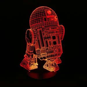 Мультфильм 3D светодиодный светильник R2D2 Звездные войны Америка Капитан Железный Человек Многоцветный ночной Светильник ламинария освещение - Испускаемый цвет: 16
