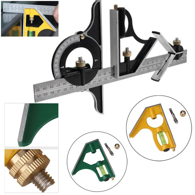 

Ruler Combination Tri Square Angle Finder & Protractor Level Adjustable Measure