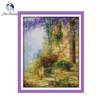 

Joy Sunday Flower Path Counted Cross Stitch Cross Stitch DIY Cross Stitch Kit For Embroidery Home Decor Needlework Cross Stitch