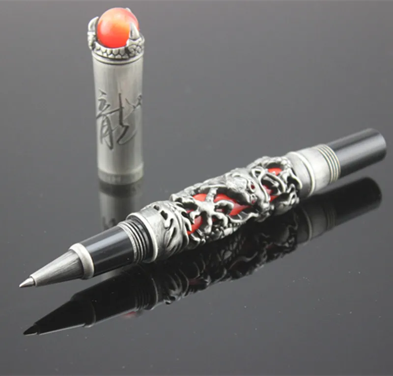Новая Винтажная Шариковая ручка Jinhao Dragon King уникальное металлическое рельефное
