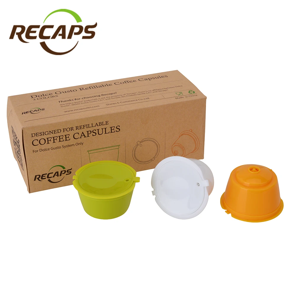 Recaps 3 шт. многоразовые многоразового капсулы с кофе для Nescafe Dolce Gusto машины Maker кофе капсула Pod чашки Cafeteira - изображение