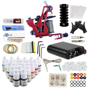 

Tattoo Kit 20 Colors Inks Tattoo Machines Grips Needles Power Supply Tattoo Kit for Beginner Accessories Set
