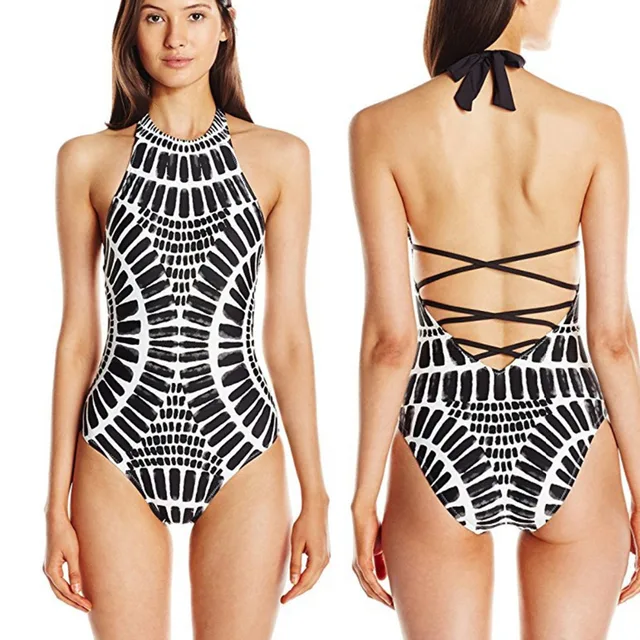 Cheap Daddy Chen Swim One-Piece Suits Backless Swimsuit Bikini Bathing Suit Striped Swimwear Female One Piece Baths Bodysuit BIQUINI Cheap Daddy Chen Swim One-Piece Suits Backless Swimsuit Bikini Bathing Suit Striped Swimwear Female One Piece Baths Bodysuit BIQUINI