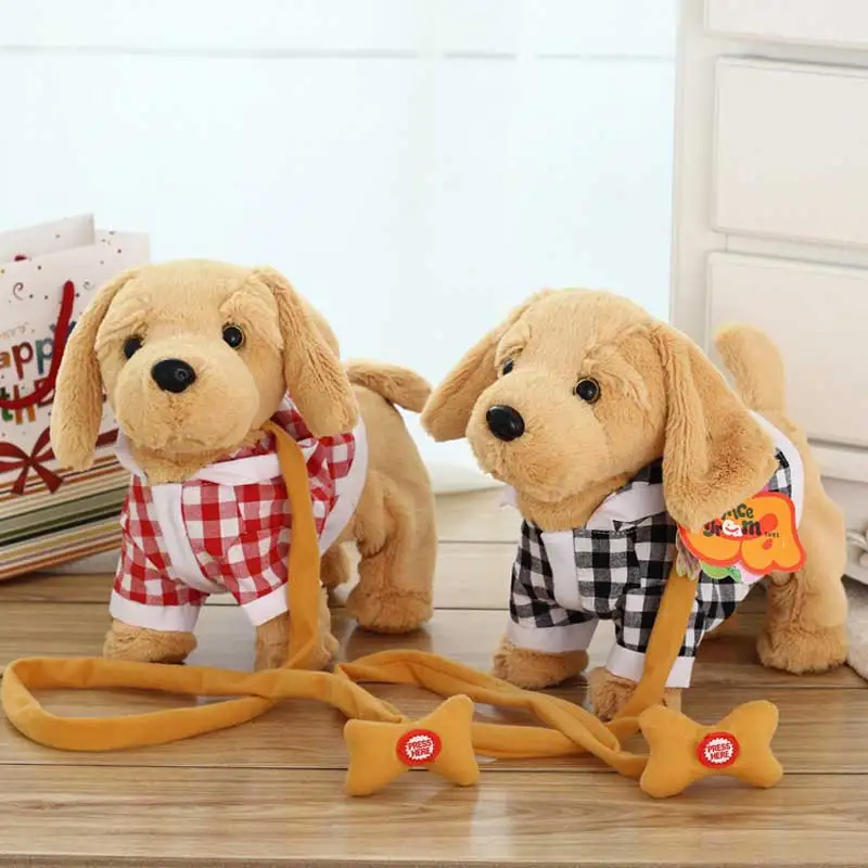 

Robot Dog Electronic Dog Plush Pet Toy Singing 2 English Songs Walk Bark Leash Teddy Toys For Children Birthday Gifts