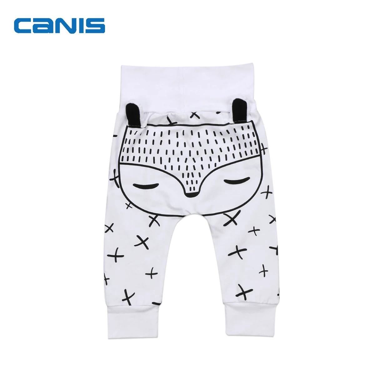 

White Casual 3D Fox Baby Kids Boys Girls Harem Pants Toddler Bottom Trousers Leggings 0-2T