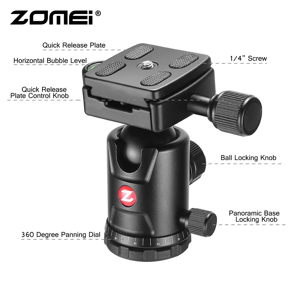Zomei M7 дорожный компактный штатив с шаровой головкой БЫСТРОРАЗЪЕМНАЯ пластина DSLR штатив монопод подставка для камеры Canon Nikon sony DSLR DV