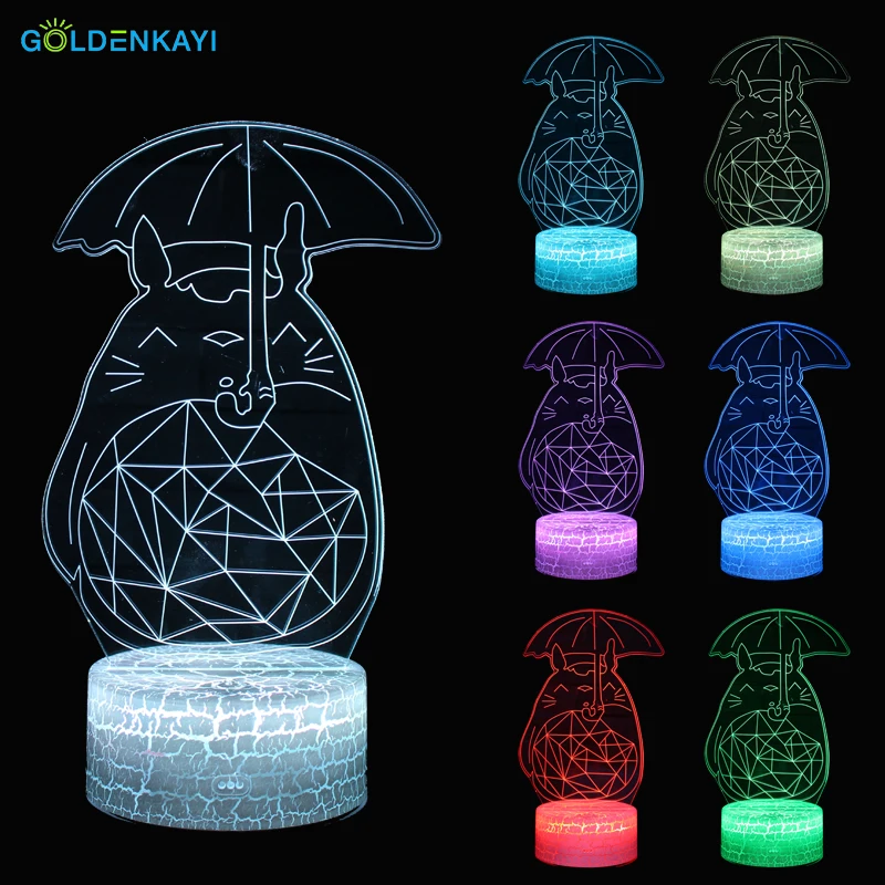 

3D Totoro LED Originality Night Lights Atmosphere Lamp Cartoon Toys Luminaria USB Colorful Table Night Lamp Gift For Kids Toy