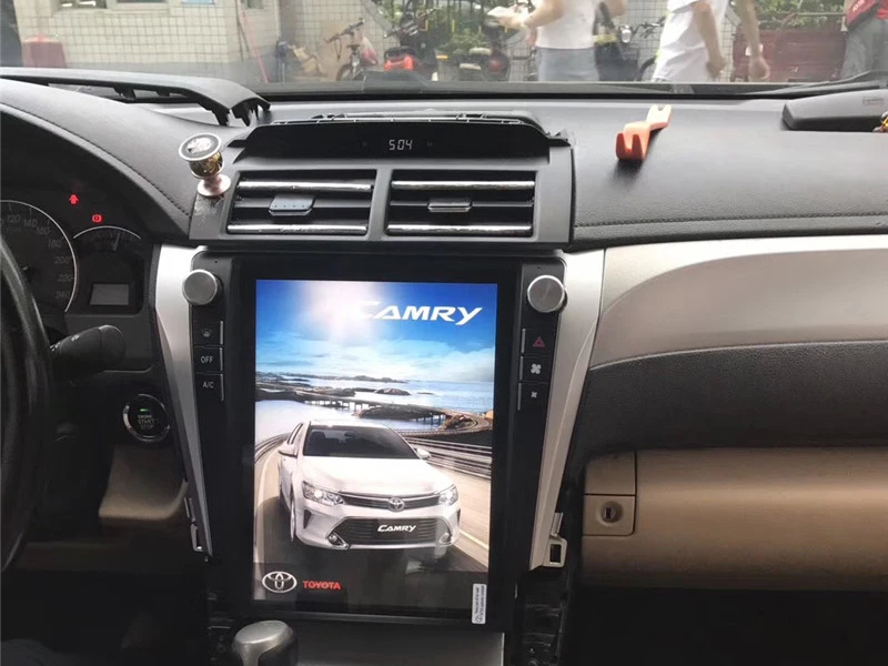 Discount Aotsr Tesla style 12.1" Android Car NO DVD Player GPS Navigation Stereo In-dash for Toyota Camry Aurion 2015-2017 Multimedia 2